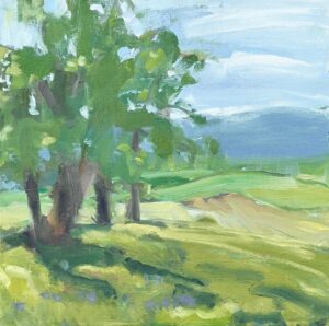 Blue Mountain, 12 x 12 oil on board (2025)