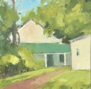 Manor House at Springton Farm (plein air) 10 x 10, (2023)