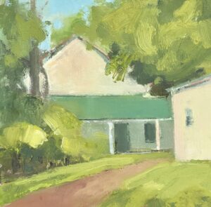 Manor House at Springton Farm (plein air) 10 x 10, (2023)